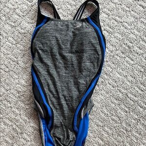 Speedo Charcoal and Royal Blue Swimsuit